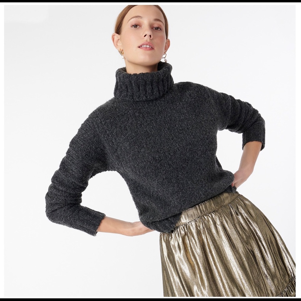 NWT | J Crew Chunky Bouclé Oversized T Neck Sweater